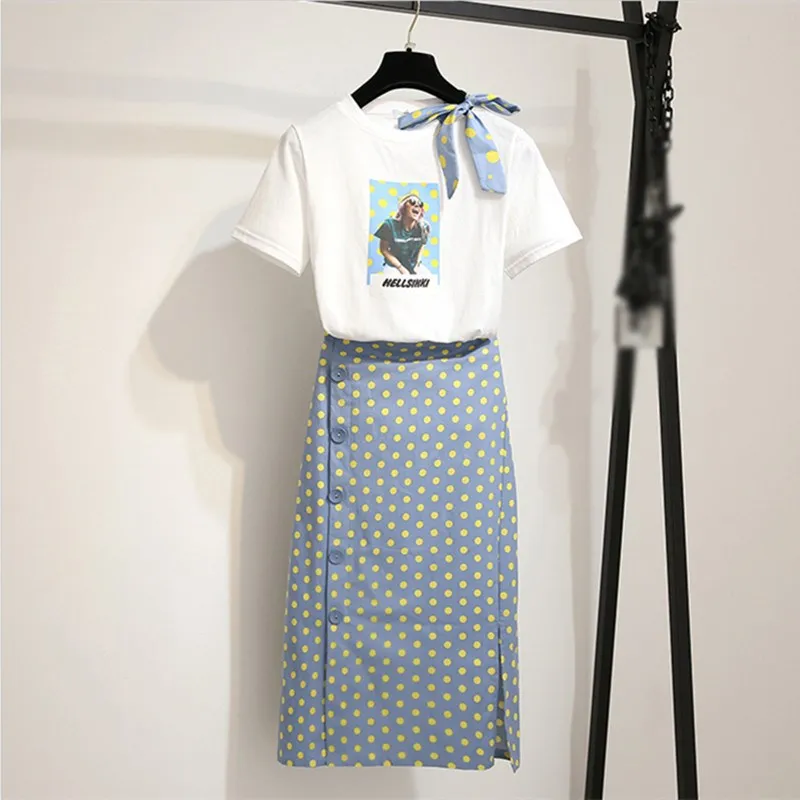 Женская длинная юбка комплект из 2 предметов с круглым вырезом тонкий