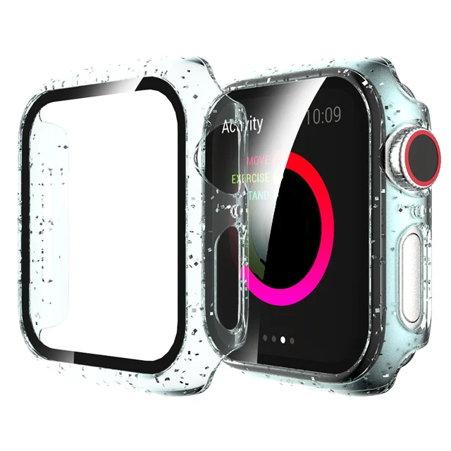 Full cover for Apple Watch series 5 4 3 2case transparent bumper hard frame case with glass film iWatch 4screen protector | Наручные часы