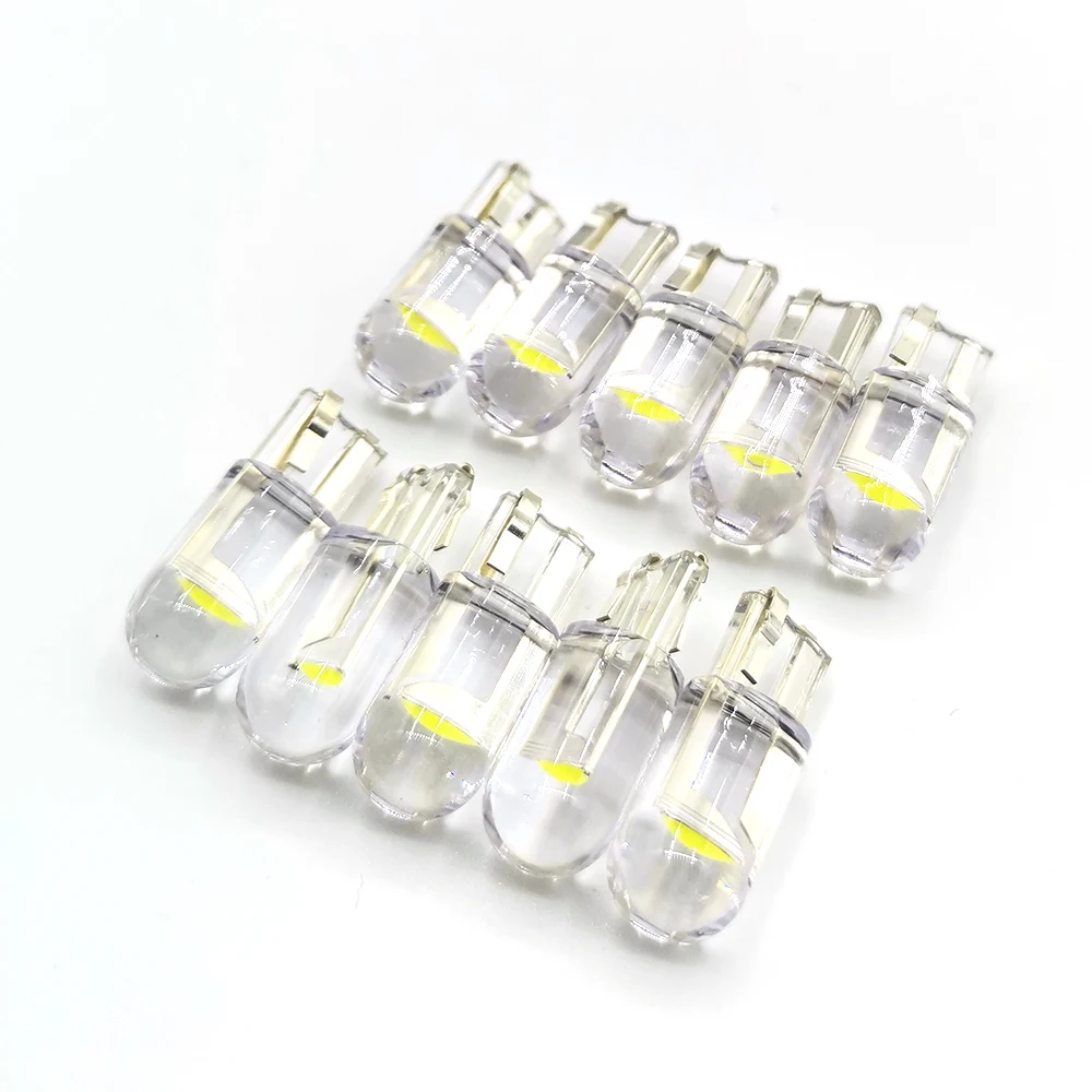 10x2021 Новинка W5W Led T10 автомобильный светильник COB стекло 6000K белый номерной знак