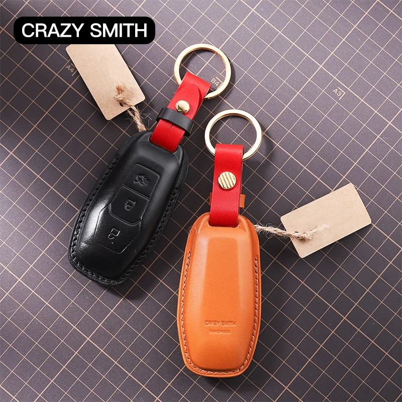 Умный чехол для ключей Crazy Smith ручной работы Ford Sharp World / Mond из кожи растительного