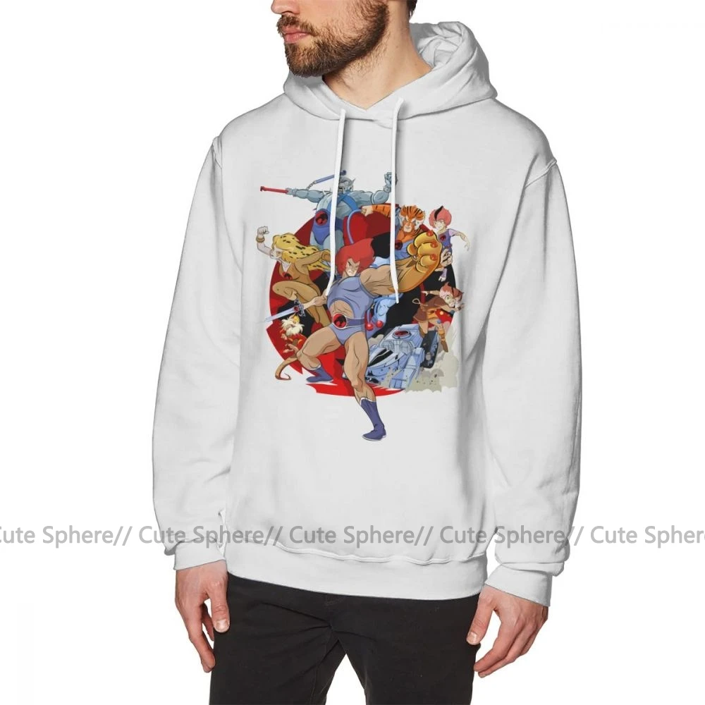 Thundercats Толстовка Толстовки Thundercats Белый Свободный пуловер толстовка с капюшоном с длинными Длина свободный хлопковый комплект для мальчиков осенний шерстяной милые толстовки - Цвет: White