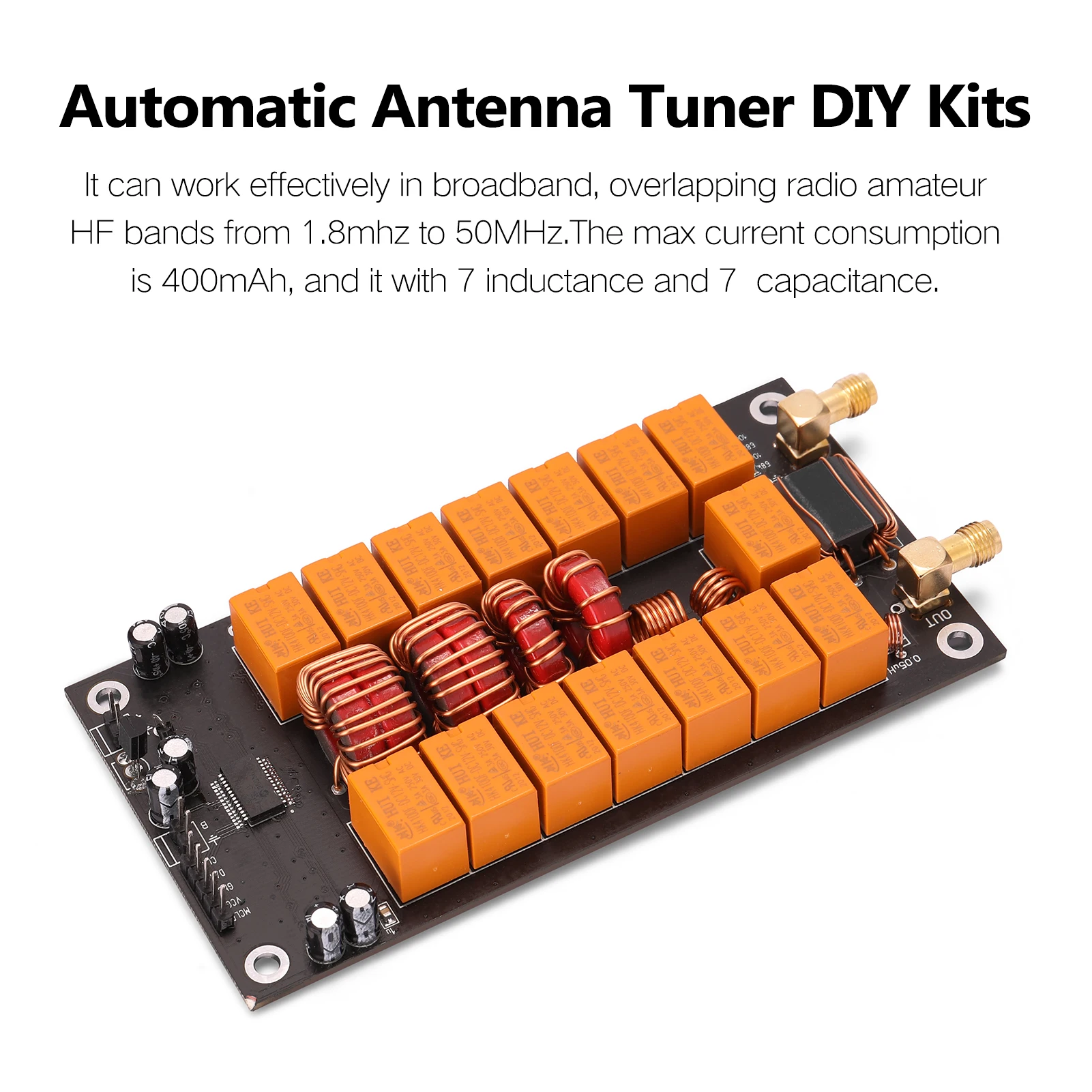 

ATU-100 DIY Kits 1.8-50MHz Automatic Antenna Tuner +OLED Firmware Programmed Amplifier Receiver Accessory