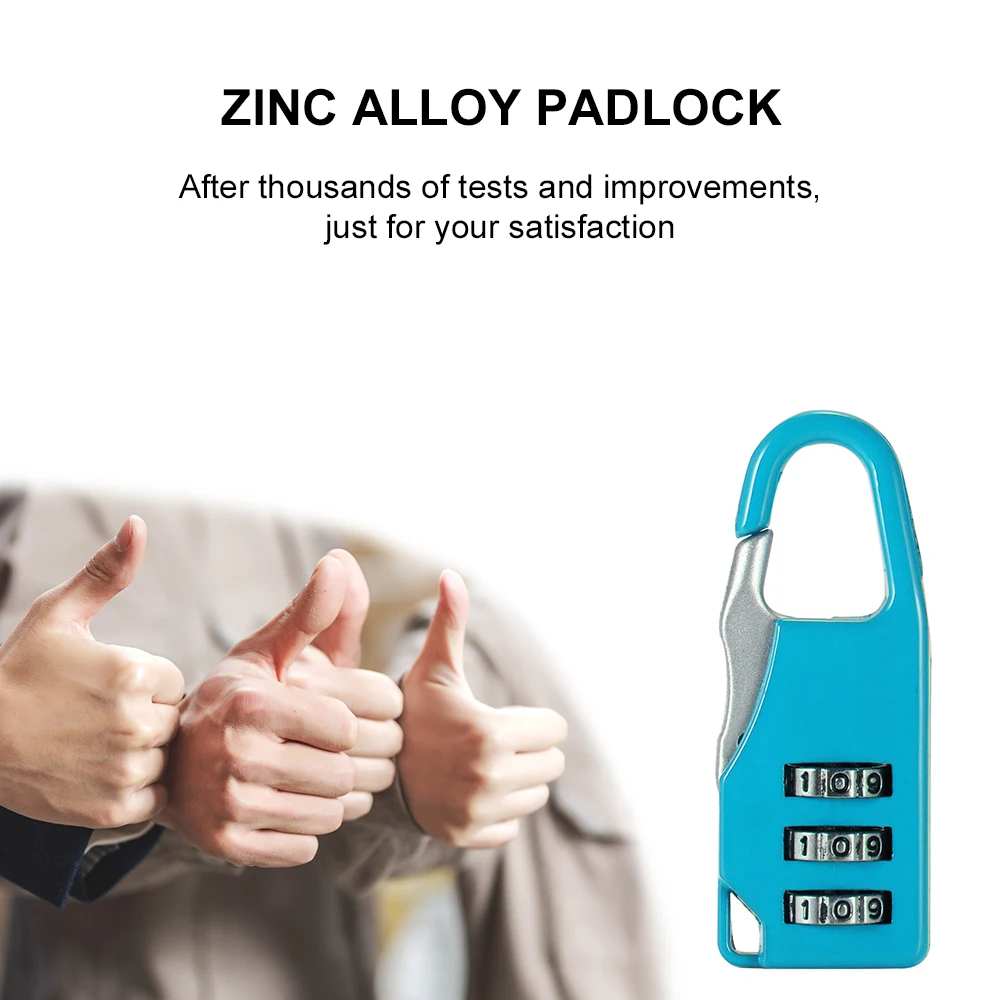 

3 Dial Luggage Travel Lock Travel Padlock Password Lock For Luggage Suitcase Baggage Toolbox Gym Locker Metal Code Password Lock