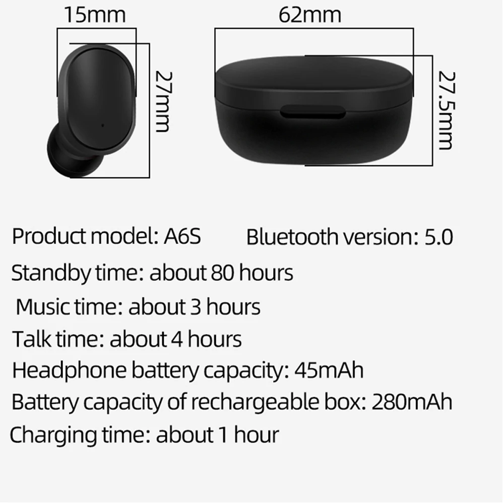 

TWS Bluetooth 5.0 Earphone Noise Cancelling fone Headset With Mic Handsfree Earbuds Hifi Wireless Gaming Headsets Airbuds Earbud