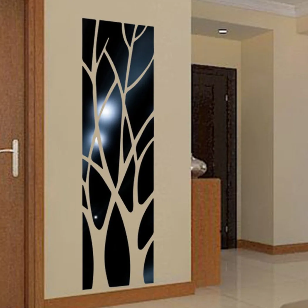 

1pcs Wall Stickers Acrylic3D Tree Mirror Wall Sticker Removable DIY Art Decal Home Decor Mural Acrylic New
