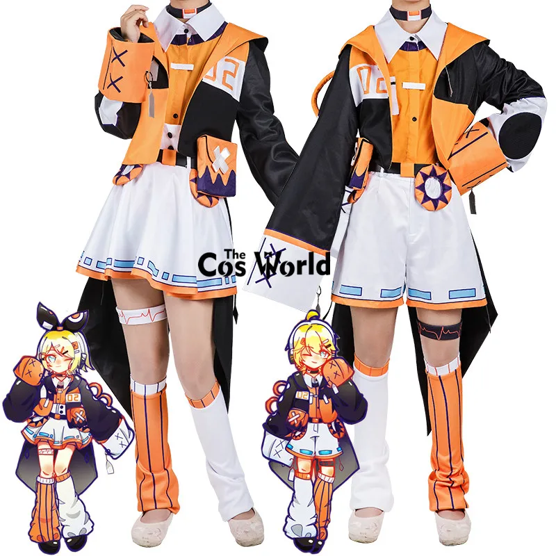 Billig Vocaloid Cassis Orange Kagamine Len Kagamine Rin Uniform Outfit Anime Cosplay Kostüme