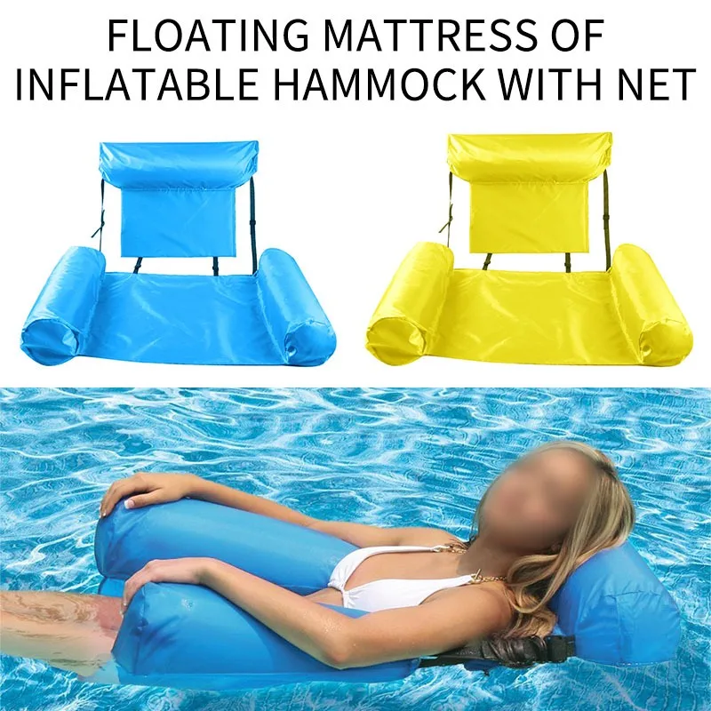 

PVC Summer Water Hammock Lifebuoy Inflatable Foldable Floating Row Swimming Pool Air Mattress Bed Beach Waterpool Lounger Chair