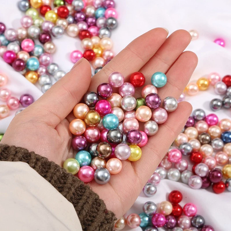 

No Hole Imitation Pearl ABS 17 Colors Loose Beads Clothing Accessories Cheap Round Pearl Beading Diy Handmade Jewelry