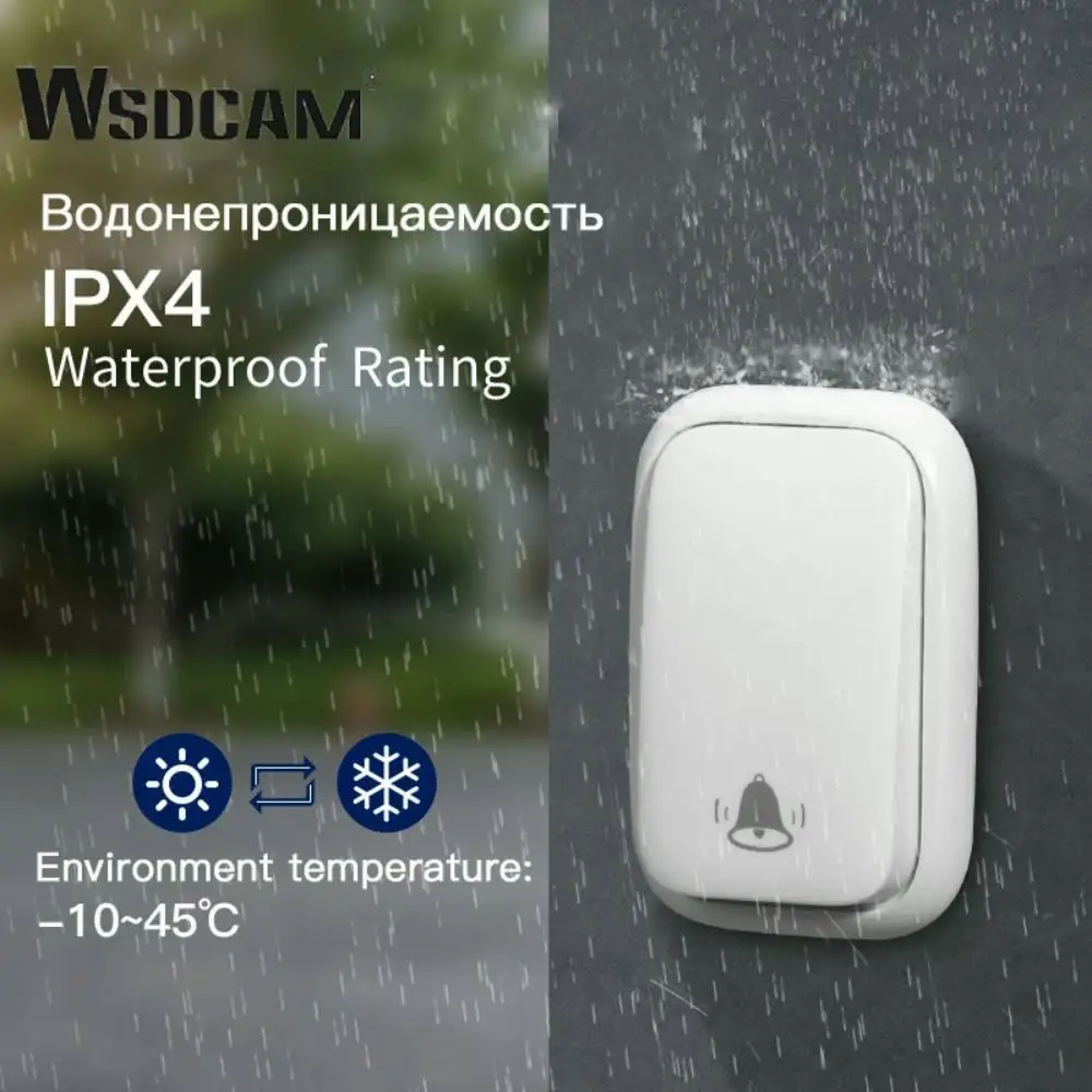 Wsdcam дверной звонок Открытый Беспроводной смарт-кольцо самоуправляемая Кнопка