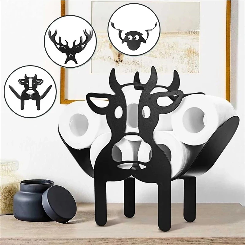 

Home Iron Roll Paper Towel Holder Black Crafts Bathroom Rack Ornaments Toilet Roll Holder Kitchen Bathroom Storage
