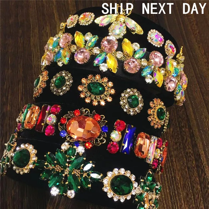 Повязка для волос в стиле барокко Женская обруч Со стразы с кристаллами