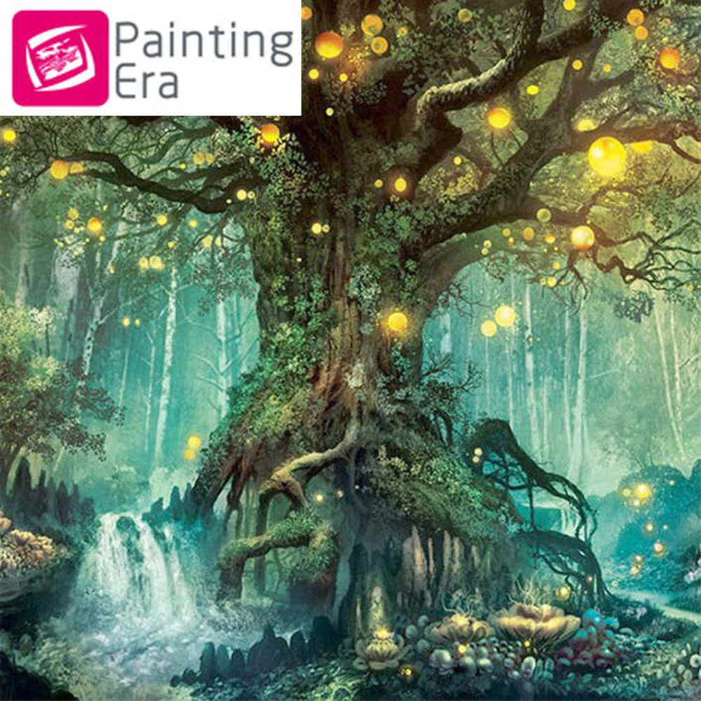 2020 Эра дерево Алмазная вышивка пейзаж картина Волшебная полная дрель круглая DIY