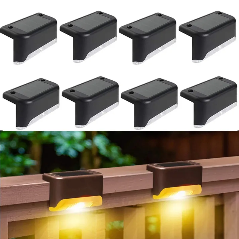 

1/8/16pcs LED Solar Stair Lamp Waterproof Christmas Outdoor Garden Pathway Yard Patio Stairs Steps Fence Lamps Solar Night Light