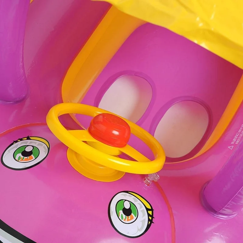 

Baby Swim Ring Sunshade Steering wheel Safe Holiday Floating Summer Kids Seat Inflatable Swimming boat toys Water pool tube PVC