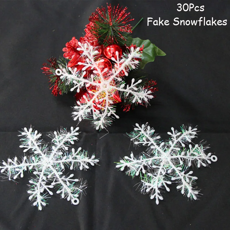 30pcs snowflakes WEIGAO 1 набор деревянных елочных украшений Мини Снежинка Дерево Подвесные Подвески рождественские украшения для дома подарок на год - Цвет: 30pcs snowflakes