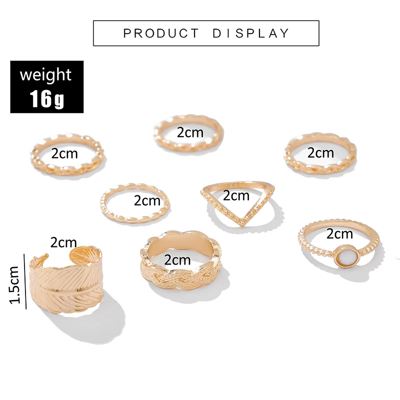 Кольца docona в богемном стиле с кристаллами виде листьев для женщин и девушек