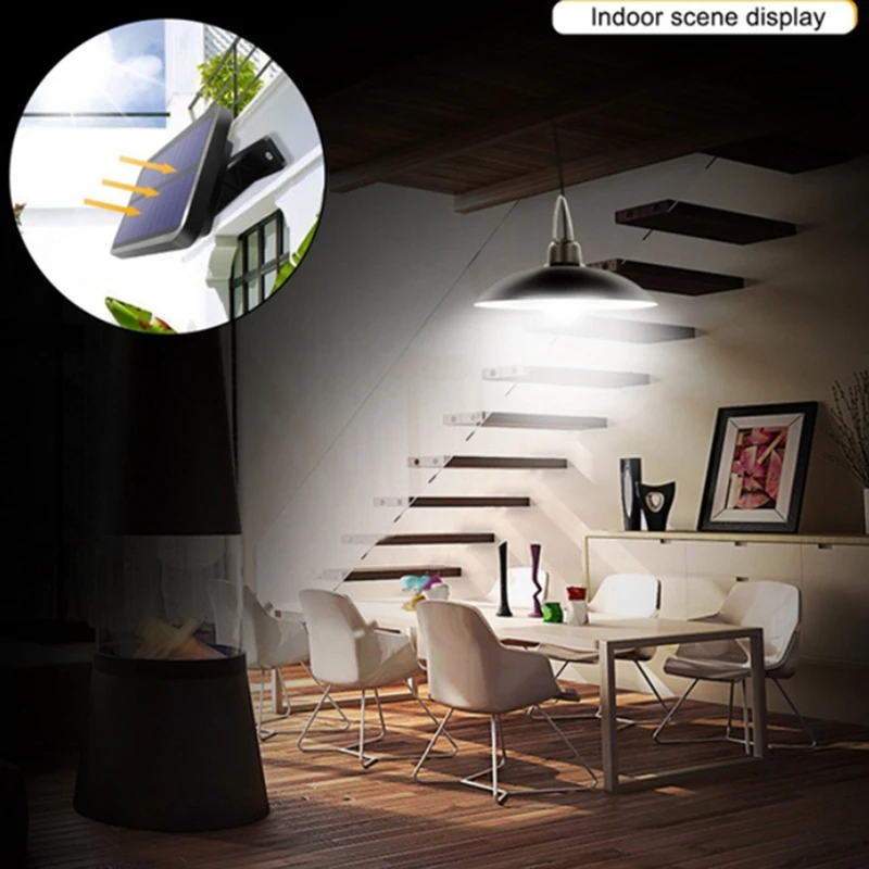 

Double Head Solar Hanging Lamp, Indoor Outdoor Solar Lamp with White Lighting Line for Camping Home Garden Patio-ABUX