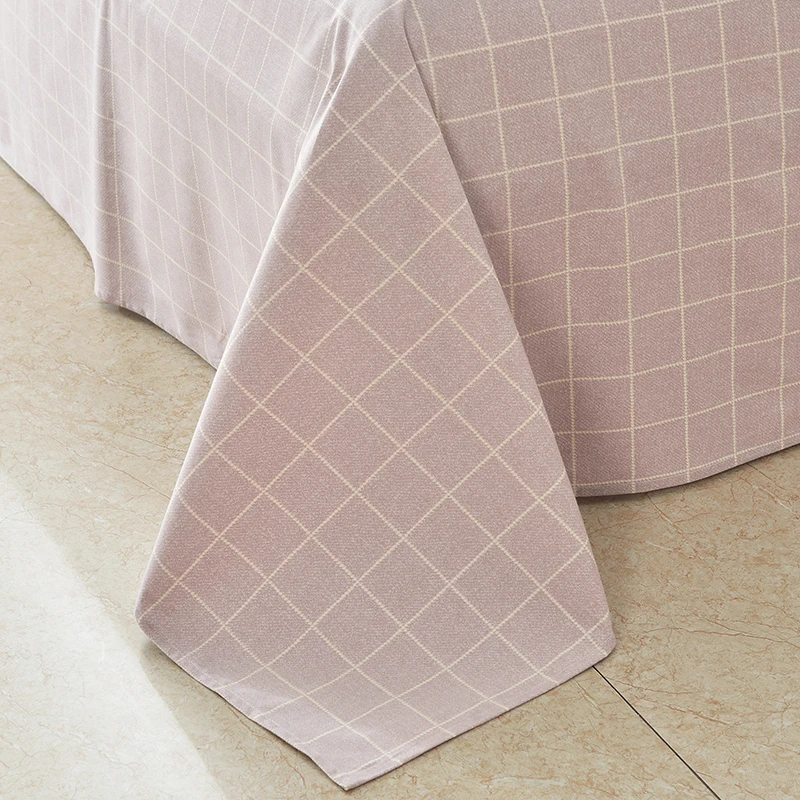 100% чистый хлопок мягкая простыня шикарная в клетку с цветочным рисунком queen King size