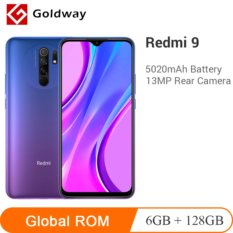 Глобальная прошивка Xiaomi Redmi 9 6 Гб ОЗУ 128 ГБ ПЗУ мобильный телефон Helio G80 8 ядерный