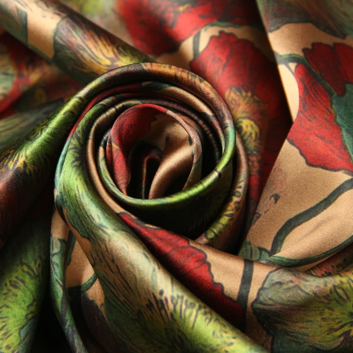 

PRINTED SILK STRETCH SATIN 140cm width 19momme 100% Natural Silk Dresses Fabrics Patch Work DIY Material