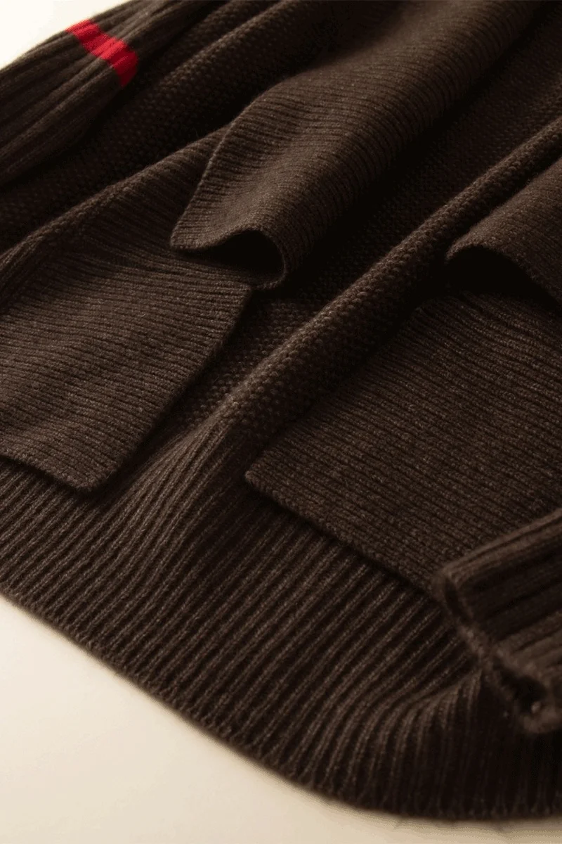 

New style yak hair thickened cardigan women's fashion matching color loose coat European and American plus-size sweater