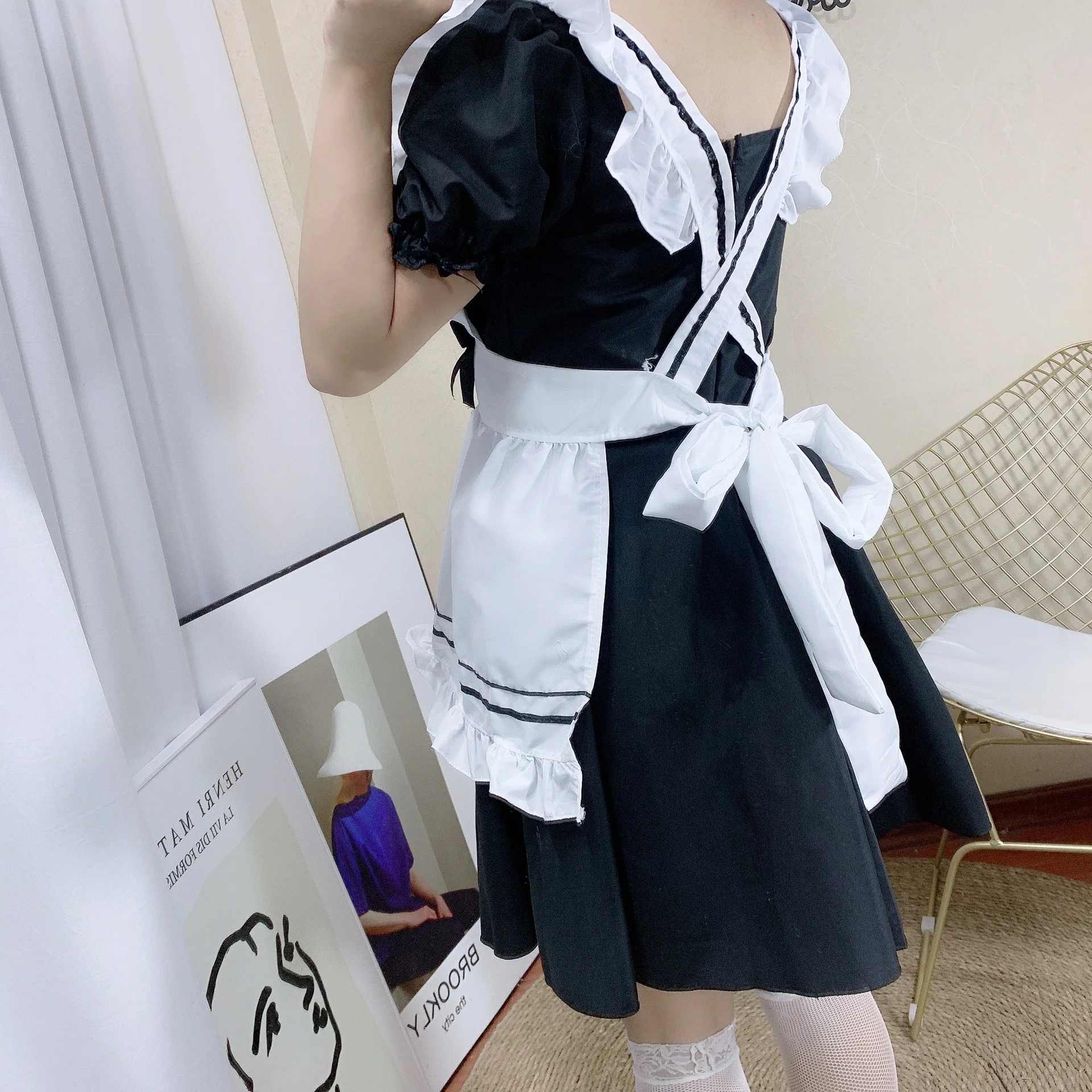 

Plus Size 3XL Women Maid Outfit Cosplay Costume Maid Lolita Dress Cute Japanese French Outfit Retro Sweet Lady Halloween Costume
