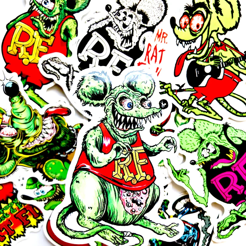 10 шт. крысиная лапка наклейка s Ratfink ПВХ автомобильная на чемодан для скейтборда