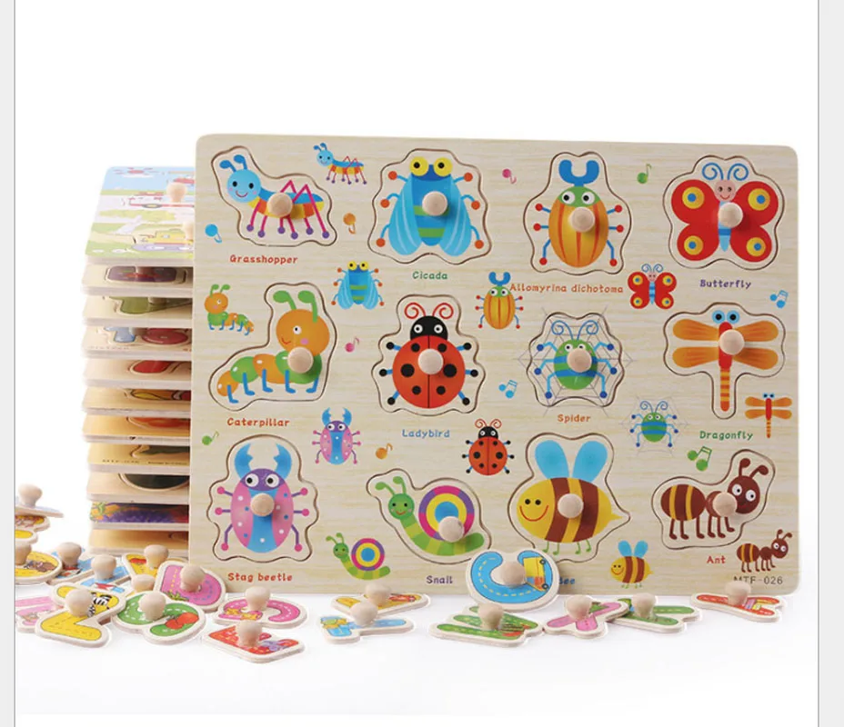 30 см детские игрушки деревянный пазл ручной захват доска Обучающие деревянные
