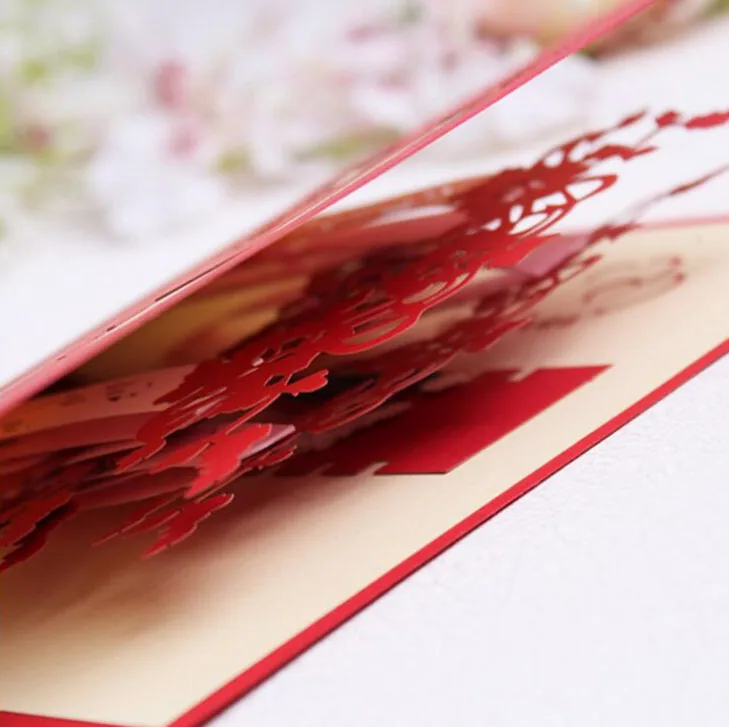 DIY Creative Wedding Invitation Cards 3D Pop Up Greeting Card Handmade Engagement Valentines Anniversary Day Gift Happy | Дом и сад