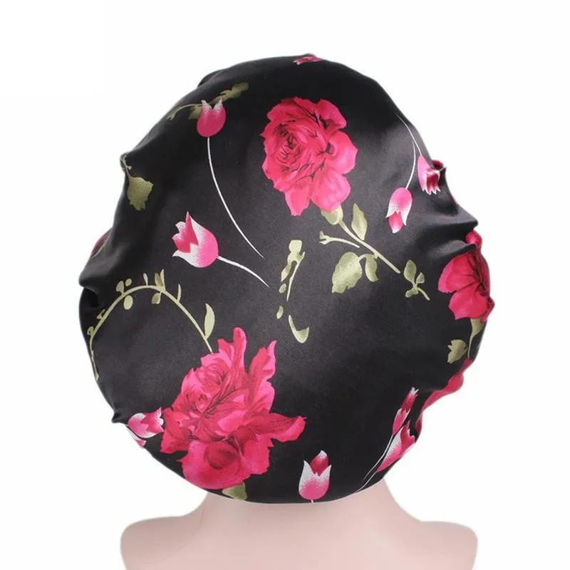 

Comfortable Night Sleep Hat Soft Silk Hair Bonnet With Cap Salon HairLoss Coloring Wide Highlighting Band Color Tool Hairst J5L3