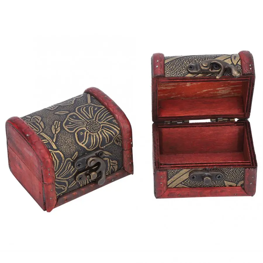 2 шт. ручной работы мини деревянная винтажная коробка для хранения ювелирных
