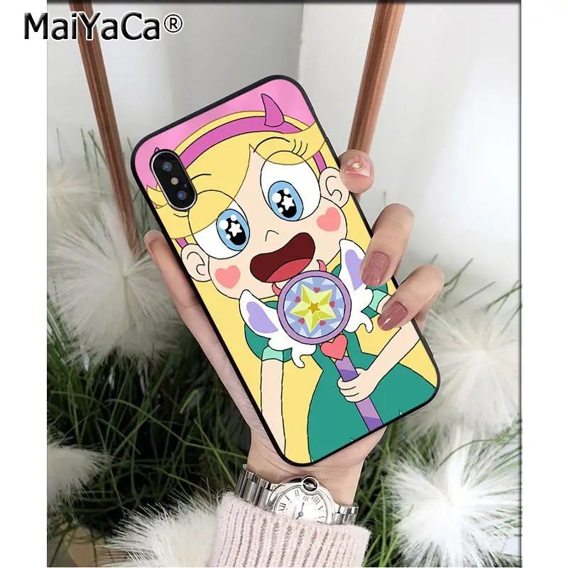 MaiYaCa STAR VS THE Force OF EVIL мягкий, силиконовый, из ТПУ черный чехол для iPhone X XS MAX 6 6S 7 7plus 8 8Plus 5 5S XR