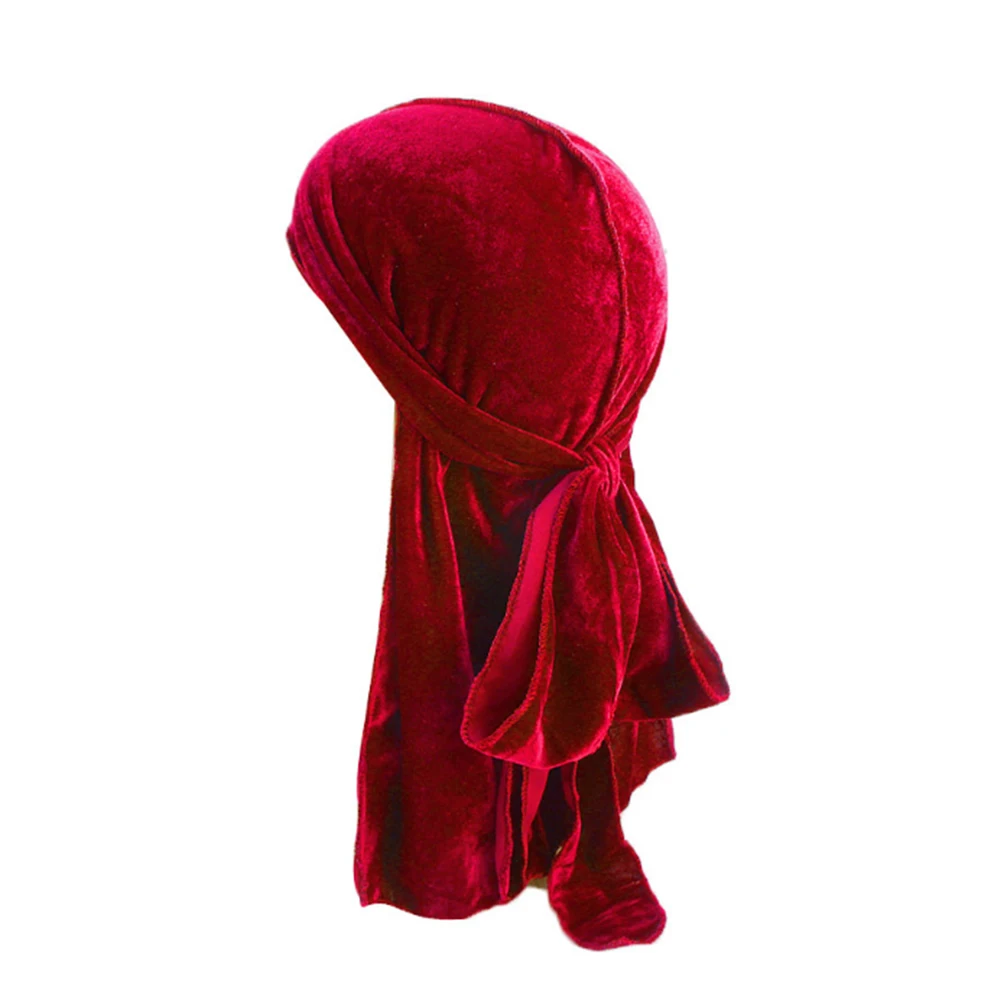 

Velvet Long Tail Durag Hip Hop Turban Unisex Breathable Bandana Hat Velvet Unisex Durag Do Doo Du Rag Long Tail Headwrap Hot