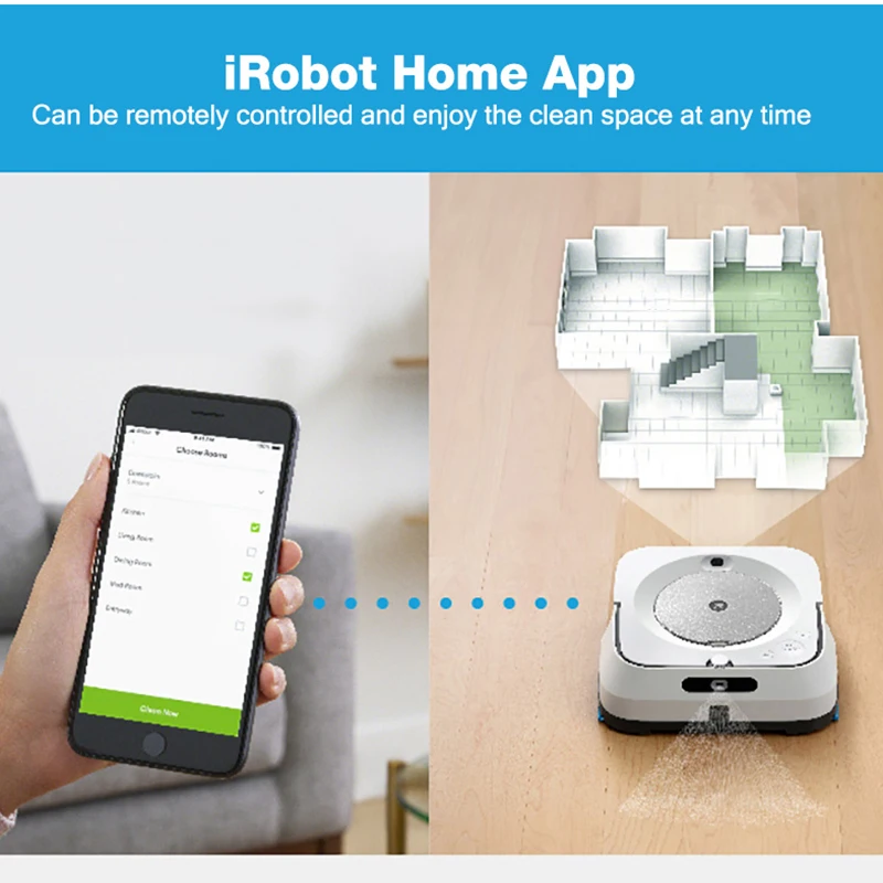 IRobot M6 удаленное управление вытирая робот развертки и влажная Швабра для твердых