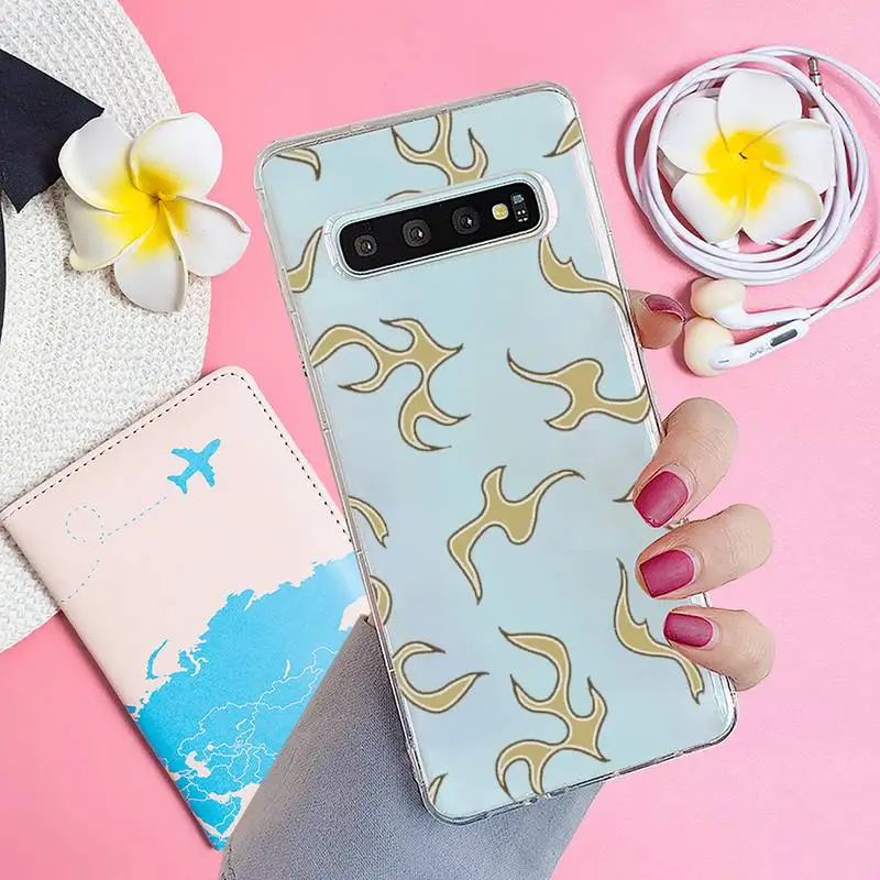 

Fashion Flame Fire Phone Case Transparent for samsung A 21s 50 71 S 8 9 20 20fe note 10 20 ultra plus