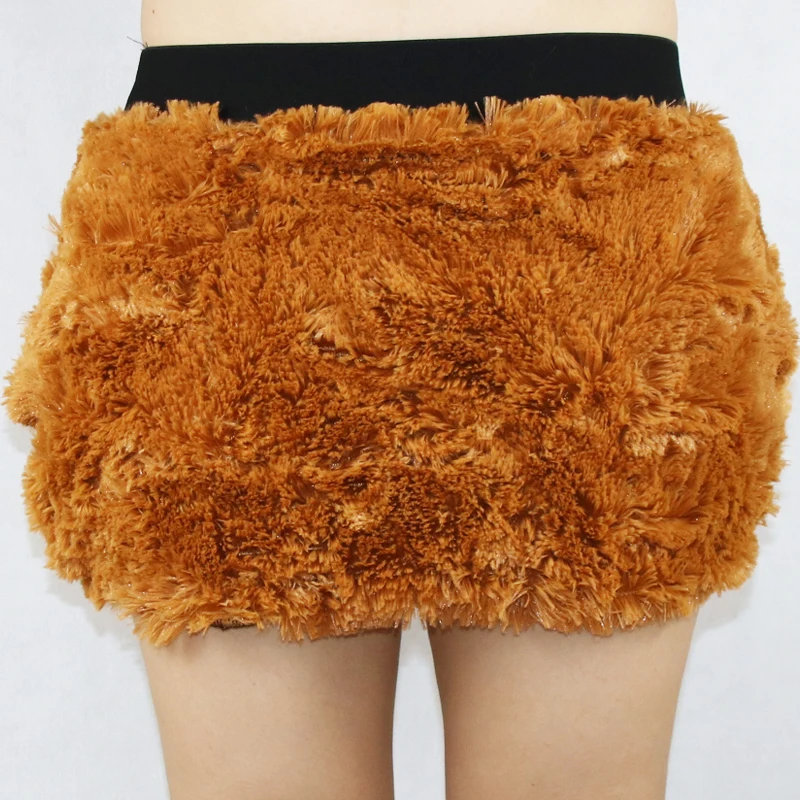 Мини-юбка-пачка Babbytoro женская теплая плюшевая юбка из искусственного меха - Фото №1