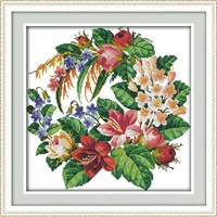 everlasting love wreath 3 chinese cross stitch kits ecological cotton clear stamped printed 14ct diy gift christmas decoration