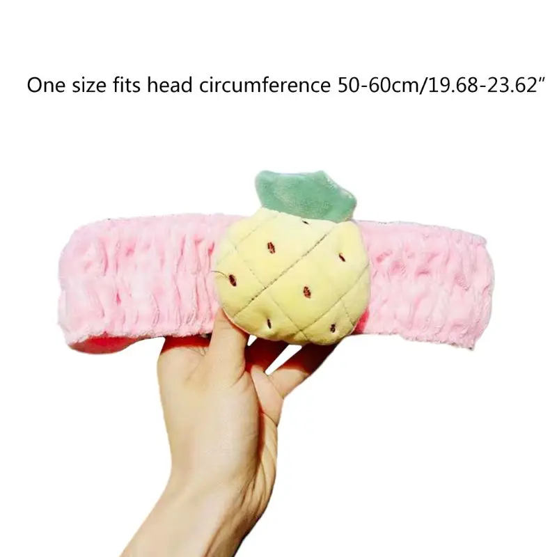 

2020 New Women Velvet Headband Cartoon Stuffed Avocado Fruit Wash Face Hairband Turban