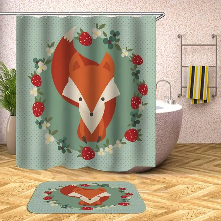 35 шт. водонепроницаемые занавески для ванной с котом и медведем|Шторы душа| |