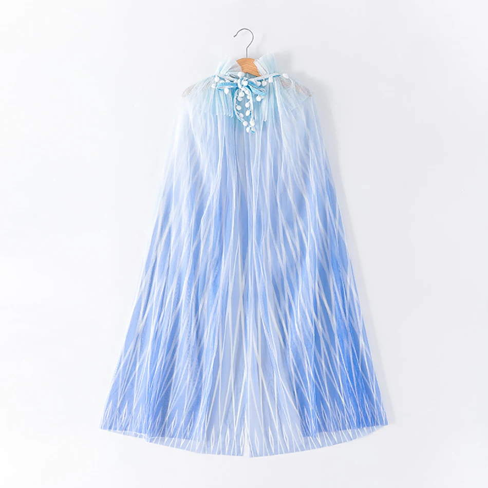 Снежная королева для девочек плащ бальное платье с блестками Tull накидкой детская