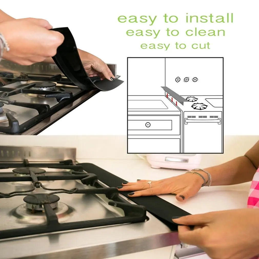 1 шт. маслостойкая кухонная силиконовая плита счетчик крышка зазора Гибкая