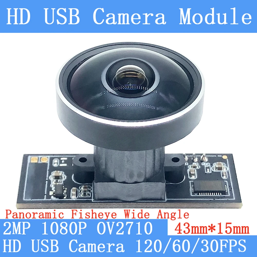 Широкоугольная 2 МП панорамная камера рыбий глаз с USB-модулем OV2710 1080P MJPEG 120fps