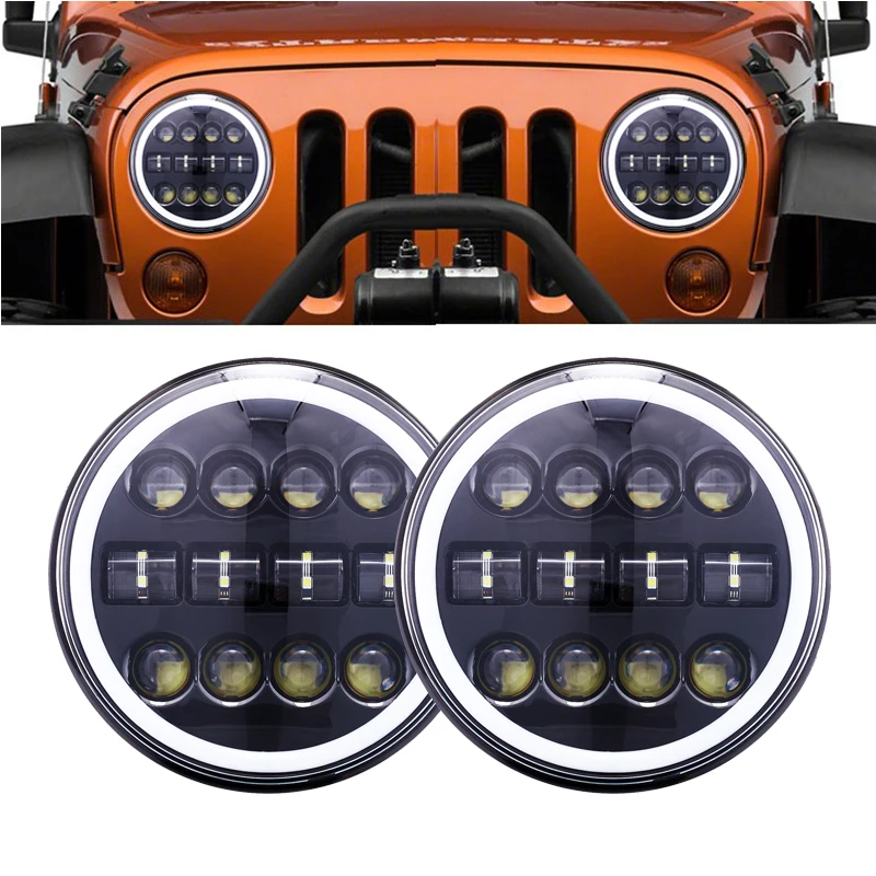 Точка 60 Вт 7 дюймовый круглый светодиодный головной светильник s с DRL сигнала