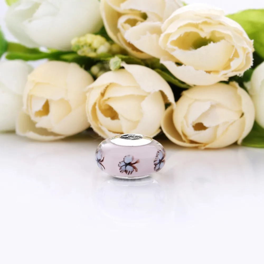 Браслет из стерлингового серебра 925 пробы с бабочкой и стеклянным шармом Moonmory