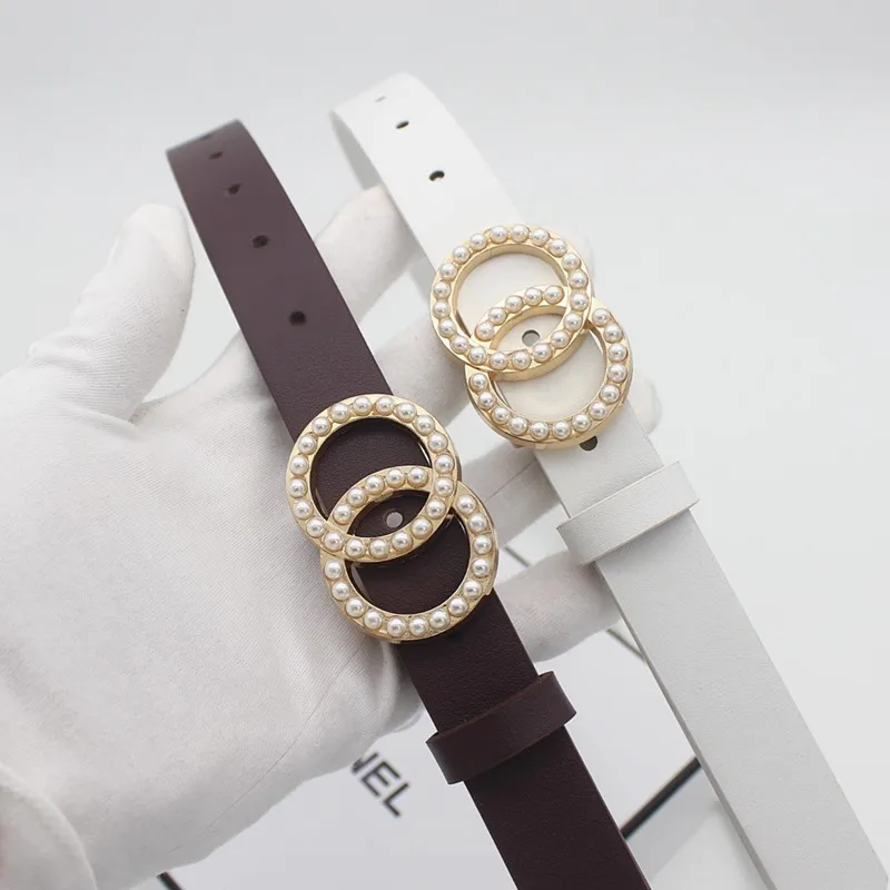 Ремень женский кожаный с жемчужинами роскошный пояс для джинсов платьев пряжкой