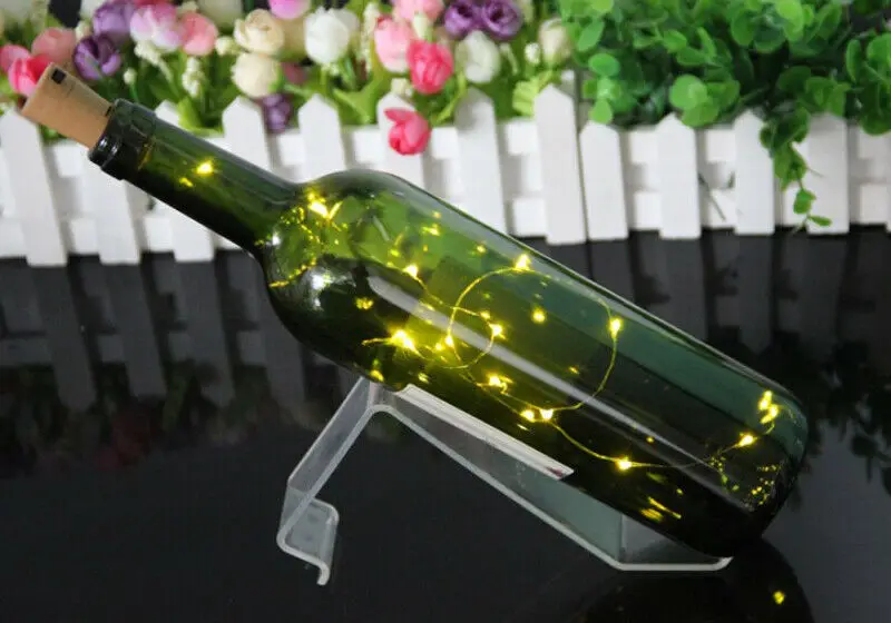 1 шт. светодиодный гирлянда в форме винной бутылки на солнечной батарее