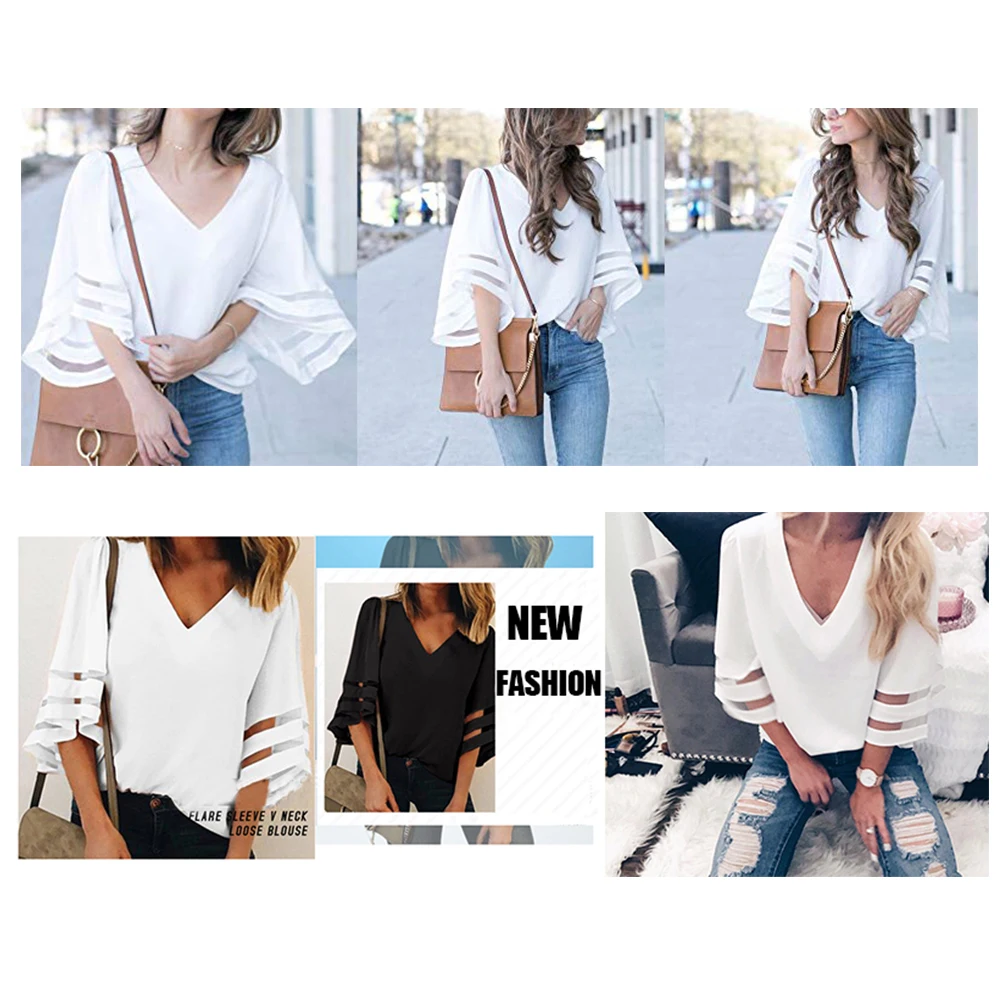 

New Trendy Women Tunic Blouse 2020 Summer Long Sleeve Oil Flowers Print Shirt Tops Button Female Clothing 2XL Dropshipping