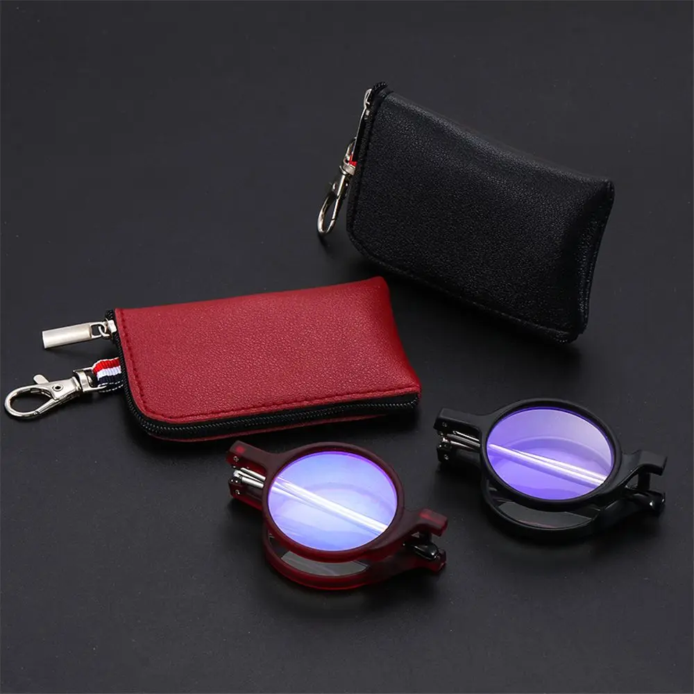 

Easy Carry for Women & Men Compact Folding Mini Reading Glasses Presbyopia Eyeglasses with Keychain Case Readers