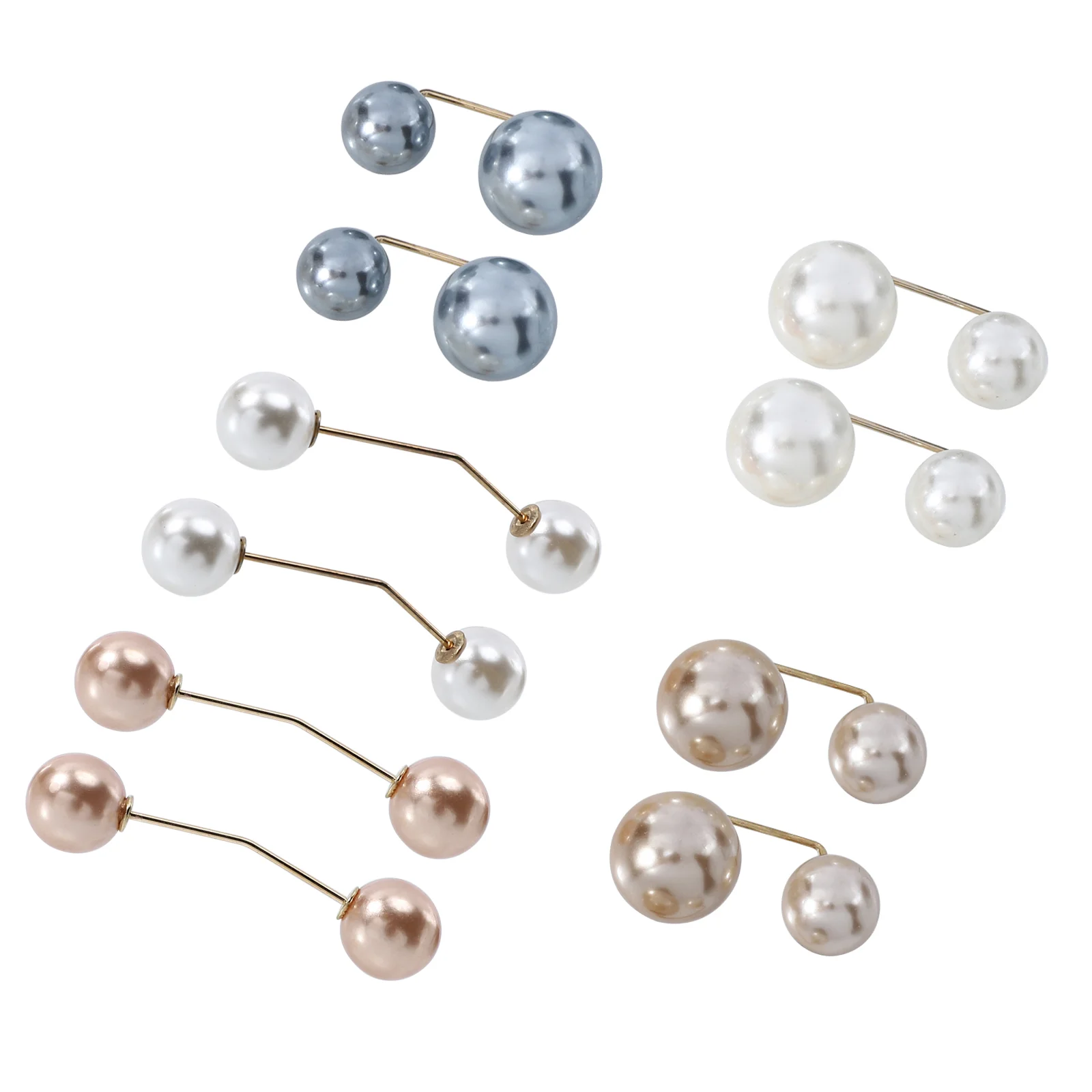 

10pcs Alloy Breastpins Pants Neckerchief Brooches Pearl Breastpin Clothing Jewel