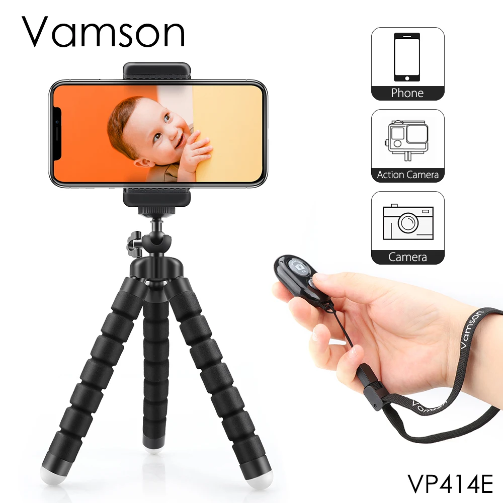 Vamson мини штатив для телефона Гибкая ножка Gorillapod Осьминог штатив для мобильного телефона камера для iphone для Xiaomi для samsung VP414F